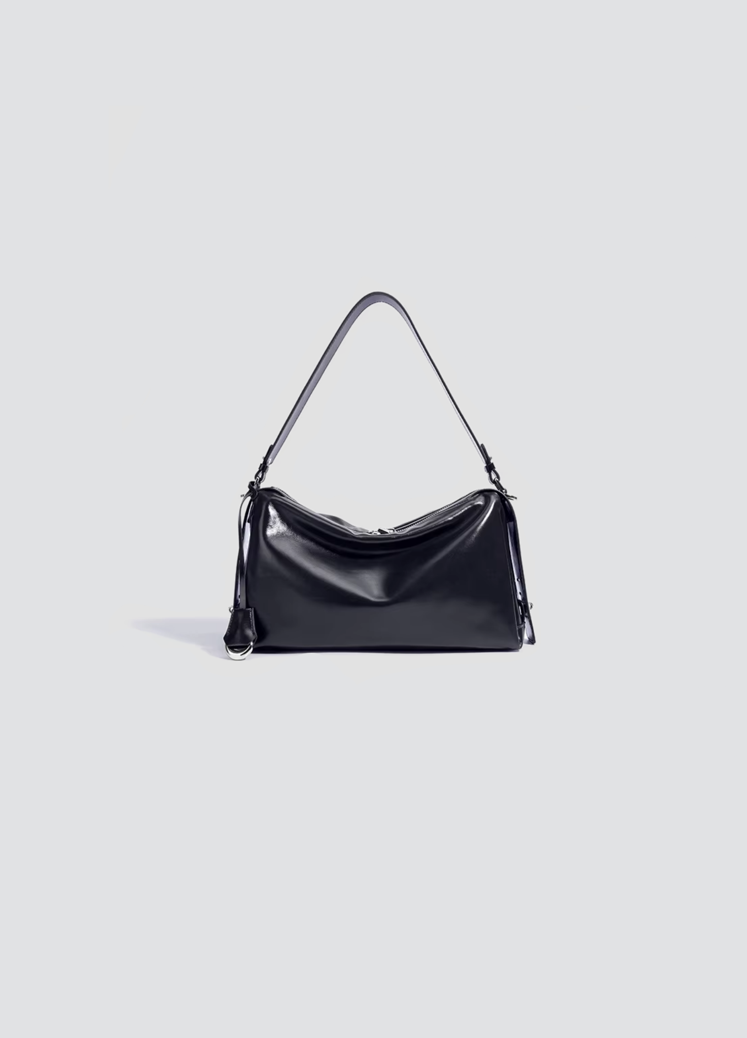 Glory Glossy Shoulder Bag In Gloss Leather